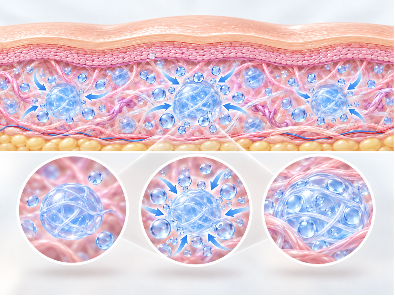 Hyaluronic Acid góp phần duy trì môi trường ẩm trong mô da